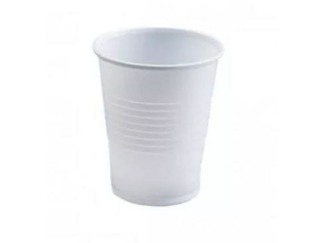 PAQ. 100 VASOS PLASTICO REUTILIZABL. BLANCO 220 CC