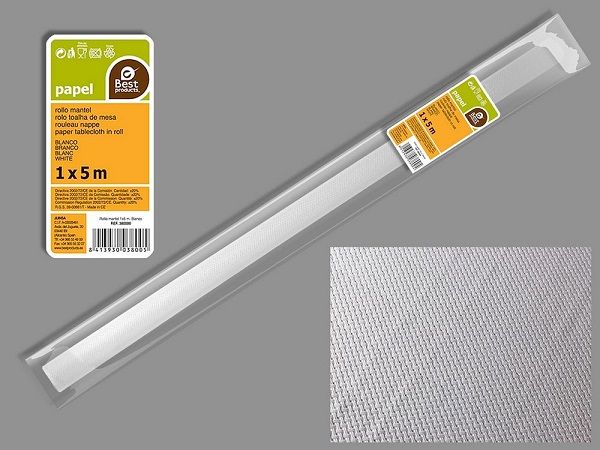 ROLLO MANTEL PAPEL  BLANCO 1,2mt. x 5 mt