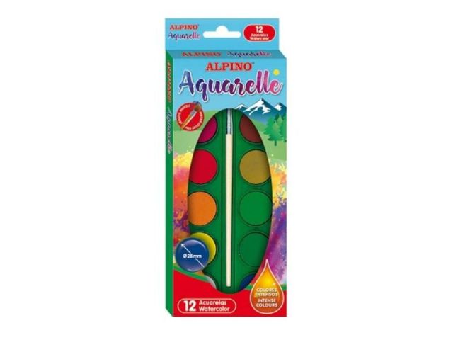 ALPINO ESTUCHE 12 ACUARELAS + PINCEL AQ000001