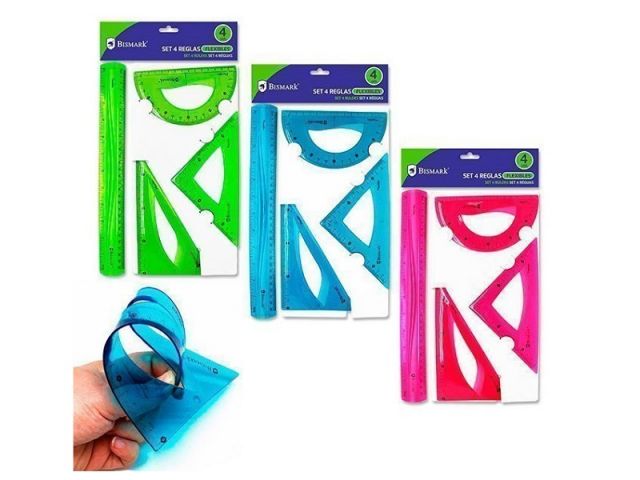 BMK JUEGO 4 REGLAS PVC FLEXIBLES COLOR . 325010