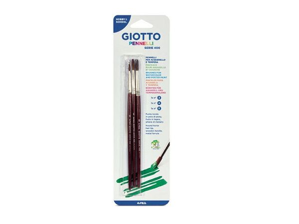 GIOTTO BLISTER 3 PINCELES SURTIDOS 400 REDONDOS