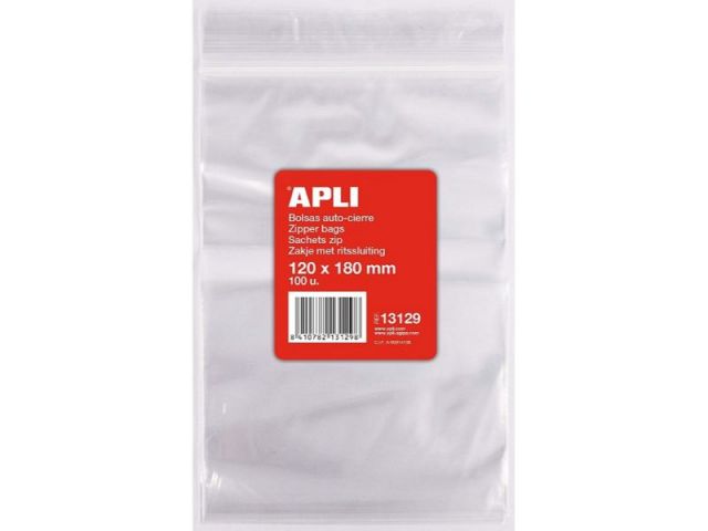 APLI PAQ.100 BOLSAS AUTOCIERRE 120 x 180 mm 13129