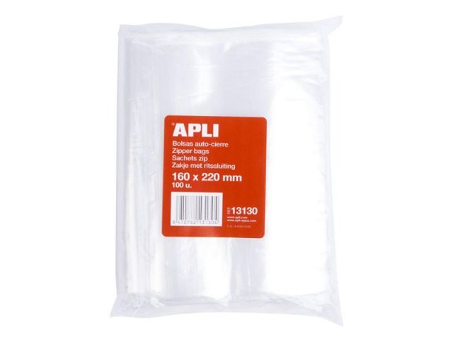 APLI PAQ.100 BOLSAS AUTOCIERRE 160 x 220 mm 13130