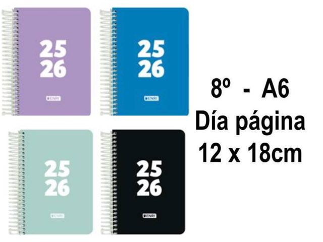 ENRI AGENDA ESCOLAR 8º A6+ TAPA PP DIA PAG. 2025/2026