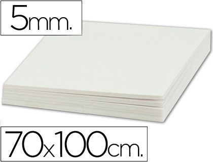 PACK. 10 LÁMINAS CARTÓN PLUMA 70X100 5MM BLANCO