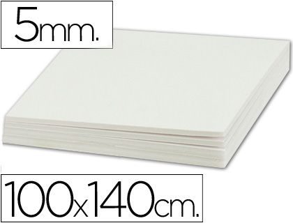 PACK. 5 LÁMINAS CARTÓN PLUMA 100X140 5MM BLANCO