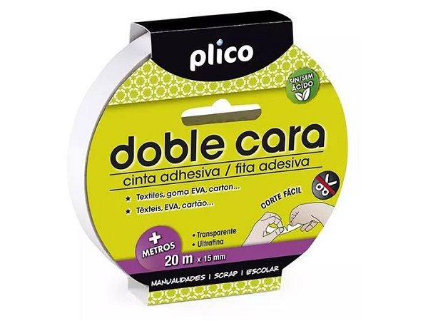 PLICO CINTA ADHESIVA DOBLE CARA 15mm x 20mt. 13112