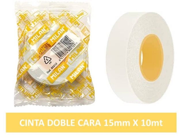 MILAN CINTA ADHESIVA DOBLE CARA 15mm x 10mt. 80312