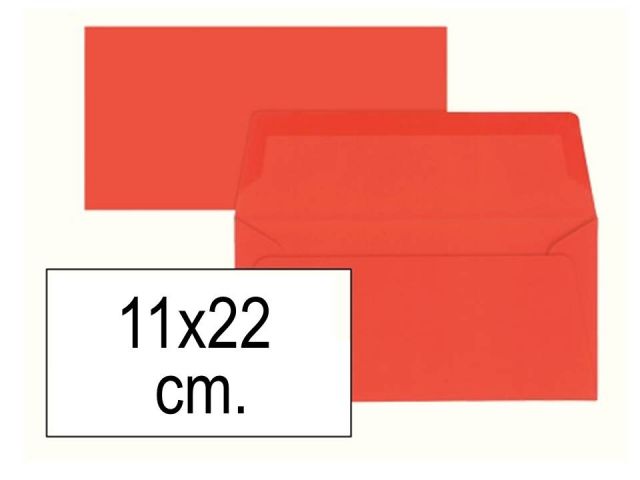 PACK 25 SOBRES COLOR 110x220 ROJO 354221