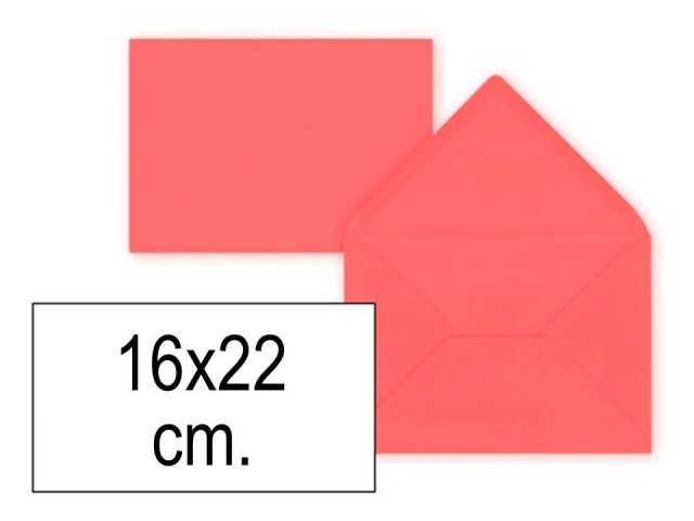 PACK 25 SOBRES COLOR 160x220 ROJO 354162
