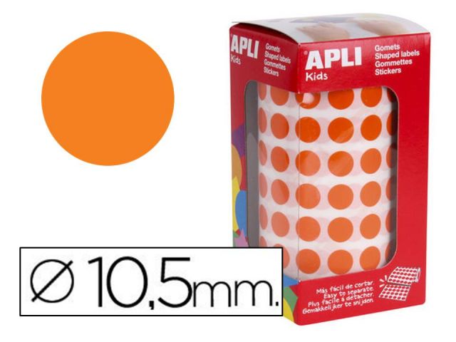 APLI ROLLO GOMETS REDONDO 10,5mm NARANJA 11477