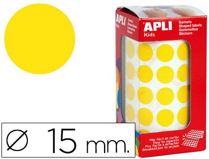 APLI ROLLO GOMETS REDONDO 15mm AMARILLO 4855