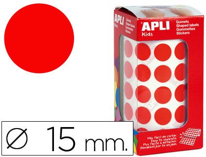 APLI ROLLO GOMETS REDONDO 15mm ROJO 4857