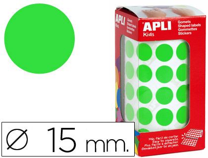 APLI ROLLO GOMETS REDONDO 15mm VERDE 4858