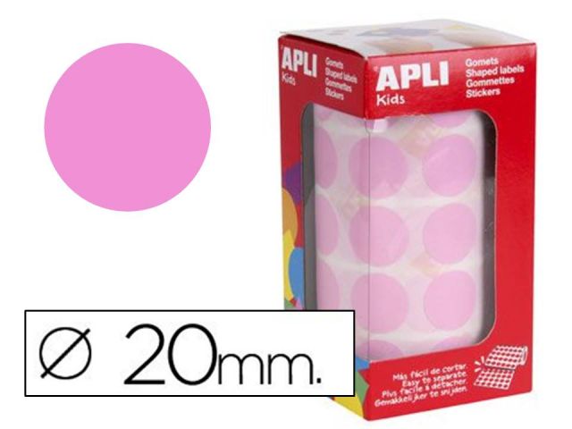 APLI ROLLO GOMETS REDONDO 20mm ROSA 11489