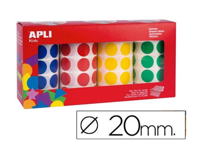 APLI PACK 4 ROLLO GOMETS  REDONDOS 20mm