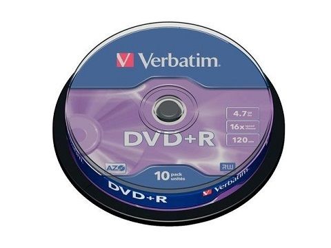 BOBINA 10 DVD+R 4,7GB 120M 16X VERBATIM 43498