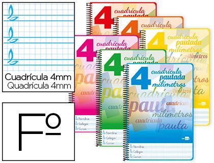 (PACK. 5) CUADERNO PAUTAGUÍA FOLIO 80 HOJAS 4mm