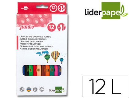 LIDERPAPEL EST. 12 LÁPICES TRIANGULARES JUMBO LC02