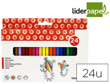 LIDERPAPEL ESTUCHE 24 CERAS TRIANGULARES BD26