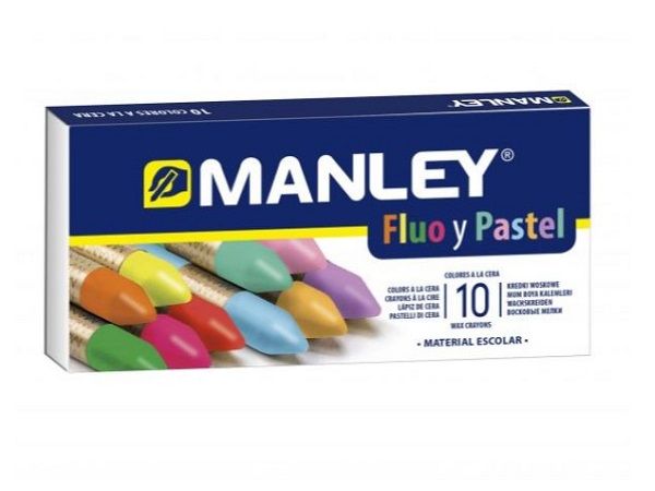 MANLEY CAJA 10 CERAS FLÚOR Y PASTEL MNC00044