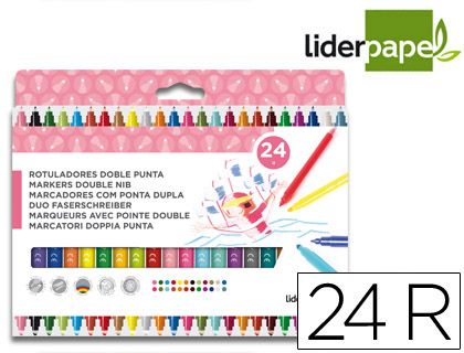 LIDERPAPEL CAJA 24 ROTULADORES DÚO RT11