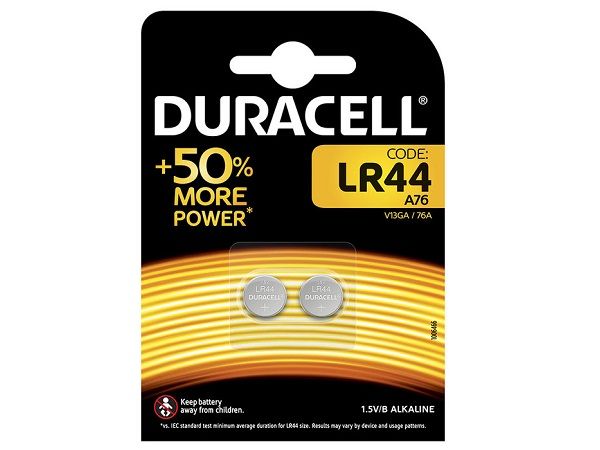 PILAS BOTON LITIO DURACELL LR44 A76  BLISTER 2 UD