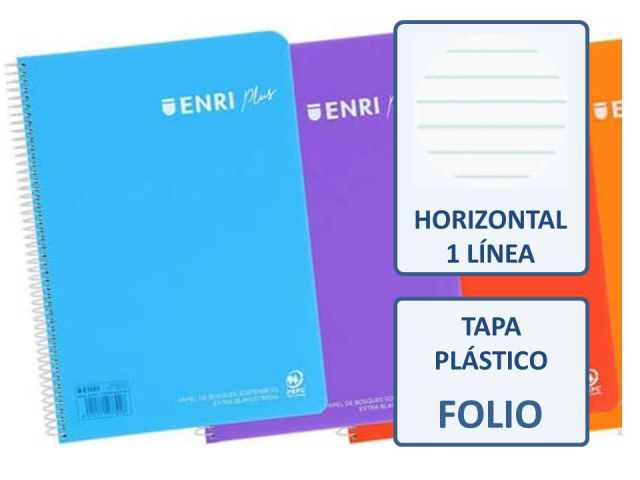 (PAQ,5) CUADERNO Fº 80H. 90GR PP HORIZONTAL ENRI PLUS