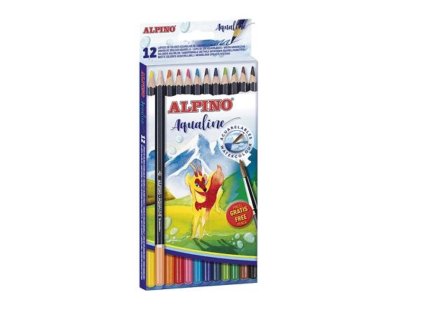 ALPINO ESTUCHE 12 LÁPICES ACUAREABLES AQUALINE