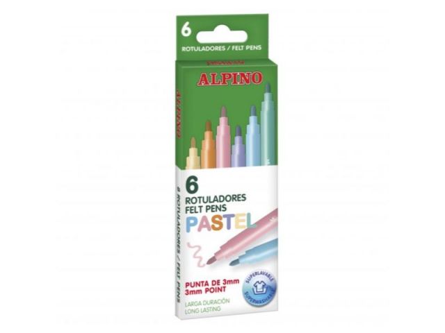 ALPINO ESTUCHE 6 ROTULADOR COLORES PASTEL AR001004