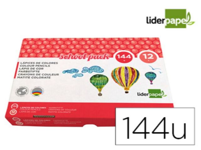 LIDERPAPEL SCHOOL PACK 144 LÁPICES DE COLORES LC11