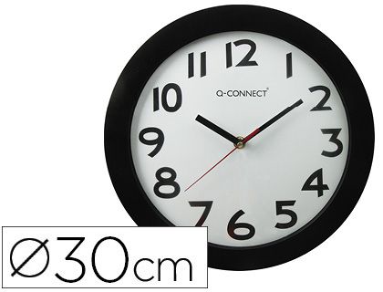 Q-CONNECT RELOJ OFICINA 30CM MARCO NEGRO KF15590