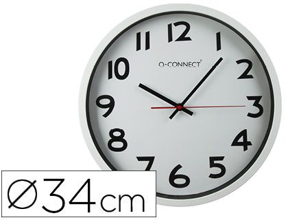 Q-CONNECT RELOJ OFICINA 34CM MARCO BLANCO KF15591