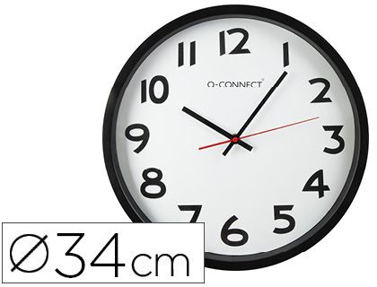 Q-CONNECT RELOJ OFICINA 34CM MARCO NEGRO KF15592