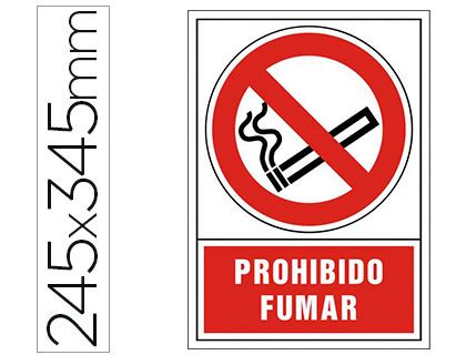 PICTOGRAMA PVC 245x345mm PROHIBIDO FUMAR 3001