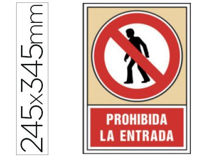 PICTOGRAMA PVC 245x345mm PROHIBIDA LA ENTRADA 3031