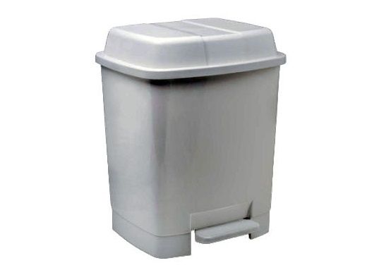 FAIBO PAPELERA PLASTICO C/PEDAL 22L GRIS 350-08