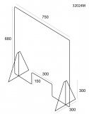 A2 MAMPARA MESA 750X680 4/5MM METACRILATO 32024M