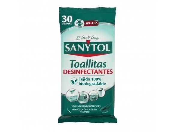 P.30 TOALLITAS DESINFECTANTES SUPERFICIES SANYTOL