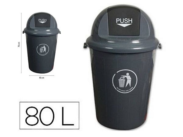 PAPELERA CONTENEDOR CON TAPA BASCULANTE 80L