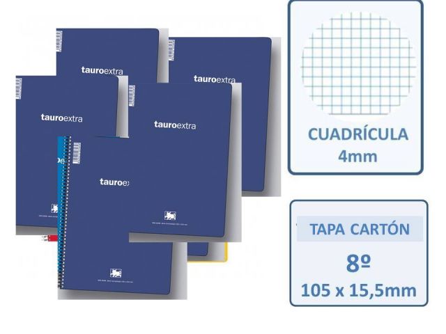 (P. 20) TAURO CUADERNO T/CARTON (100 x150 mm)  8º A6 C.4X4 80H