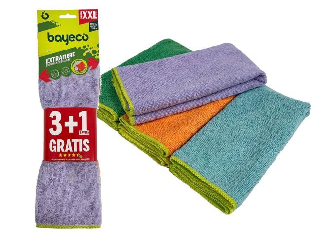 PAQ. 4 BAYETAS MICROFIBRA COLORS XXL 45x38cm