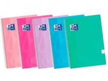 PACK 5 CUADERNOS FOLIO 4X4 OXFORD PP PASTEL