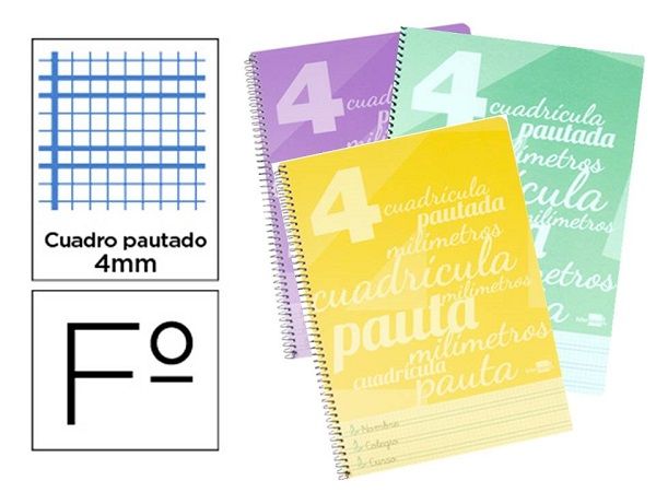 CUADERNO PAUTAGUÍA FOLIO PP 80 HOJAS PAUTA 4MM