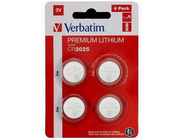 VERBATIM PILAS PREMIUM LITIO BOTON CR2025  4 UDES.