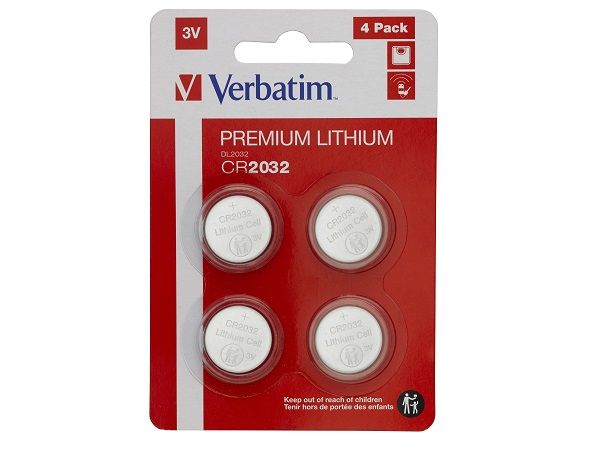 VERBATIM PILAS PREMIUM LITIO BOTON CR2032  4 UDES.