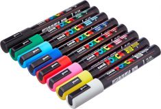 UNI POSCA MARCADOR 1,8-2,5mm PC-5M ESTUCHE BASIC 8 COLORES