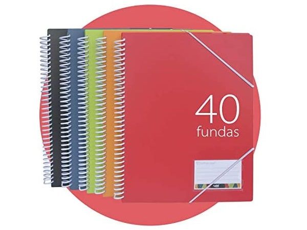 CARPETA 40 FUNDAS ESPIRAL A4+ VITAL COLORS 13418