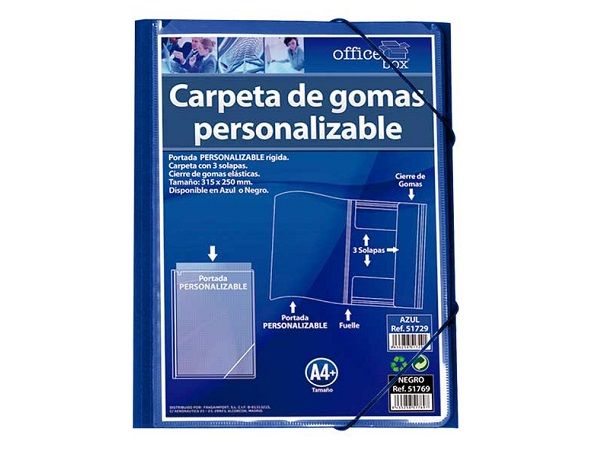 CARPETA GOMAS A4 PERSONALIZABLE OFFICE BOOK 51279