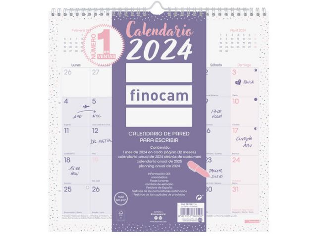 FINOCAM CALENDARIO PARED ESCRIBIR 30x30 CHIC M 22